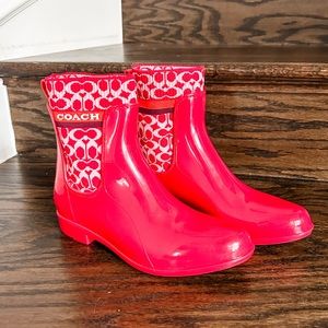 Coach Red Rainboots